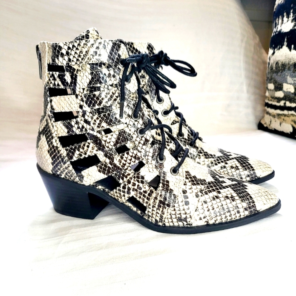 Treasure & Bond Carve Bootie in Natural Faux Snake